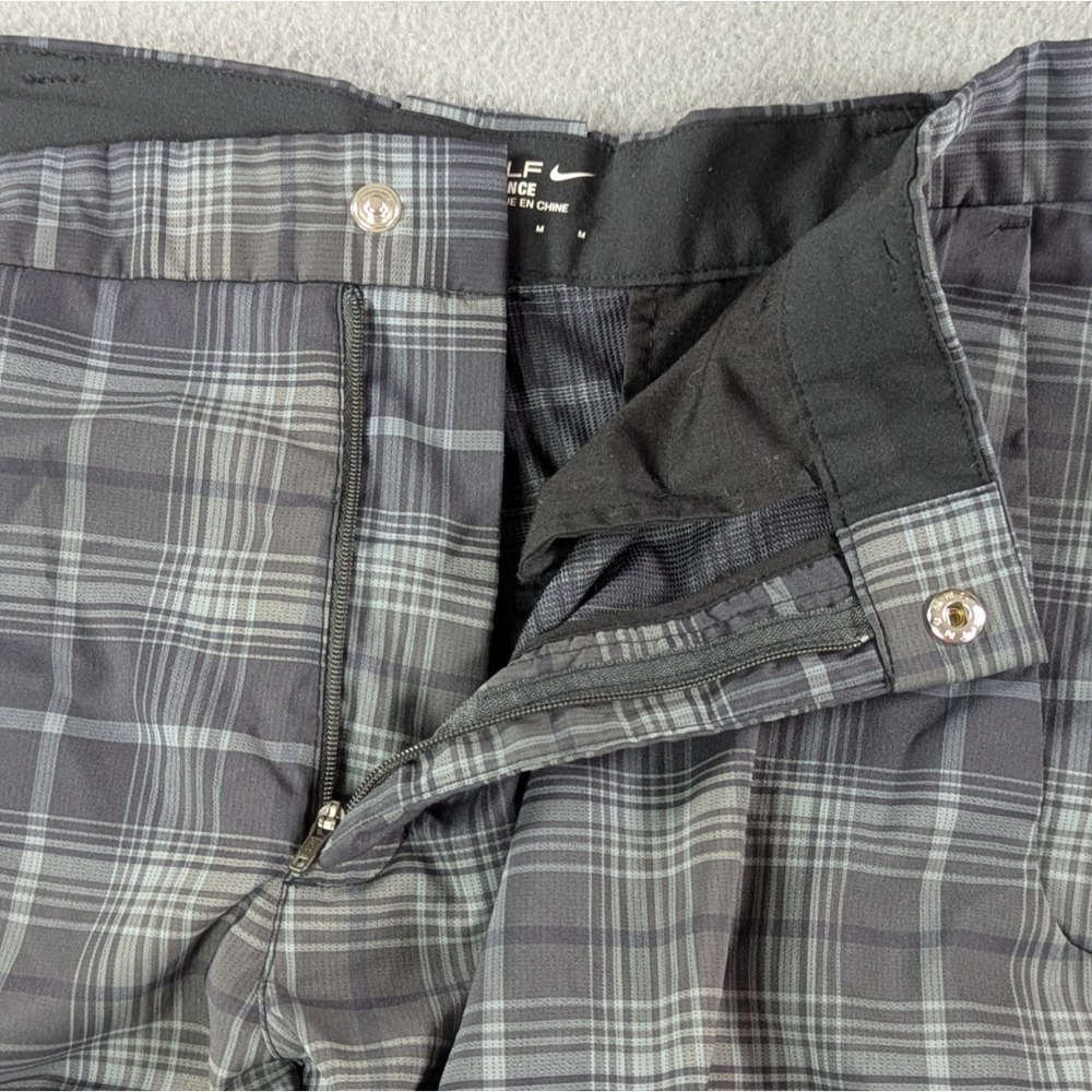 Nike Golf Mens Tour Performance Dri-FIT Plaid Shorts 32 Gray Black 657746-060 - Picture 3 of 10